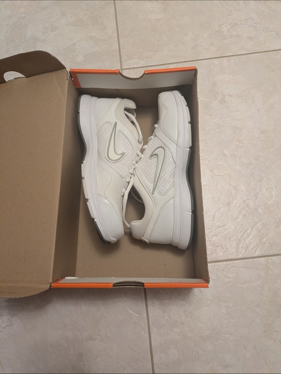 Nike Shoes - Nike White Sneakers with Silver Swoosh